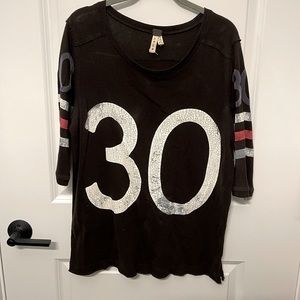 FP vintage distressed football tee